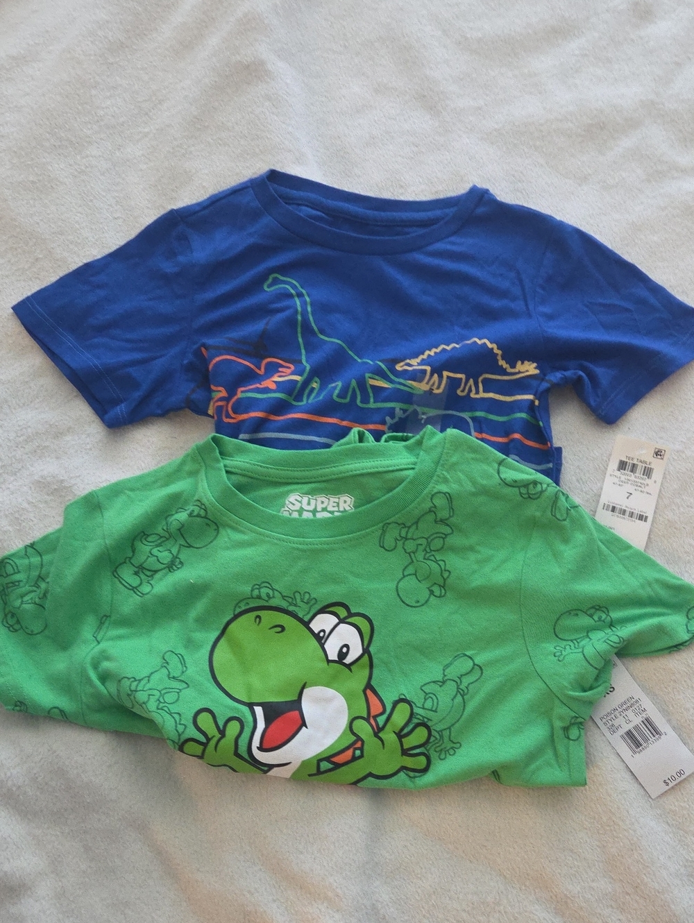 Nintendo Green Yoshi & Blue Dino Outline Kids Tee Set